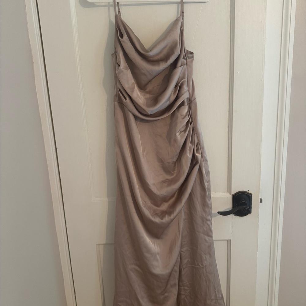 Birdy Grey Strapless Taupe Dress